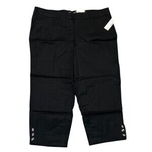 Roz & Ali Secret Agent Tummy Control Capri Pants Black Size 14 Short Dressbarn